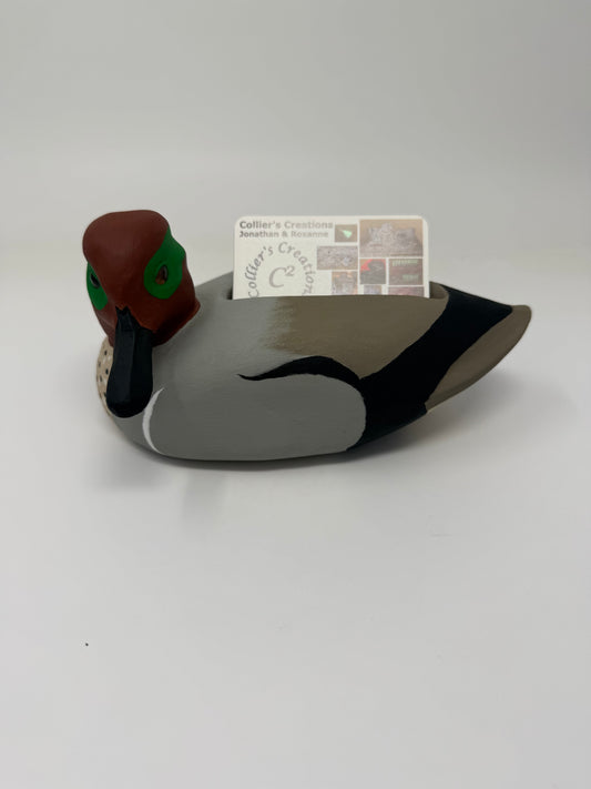 Green-wing Teal Business Card Holder